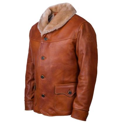 Кожаный бушлат Gardner Roadster light brown